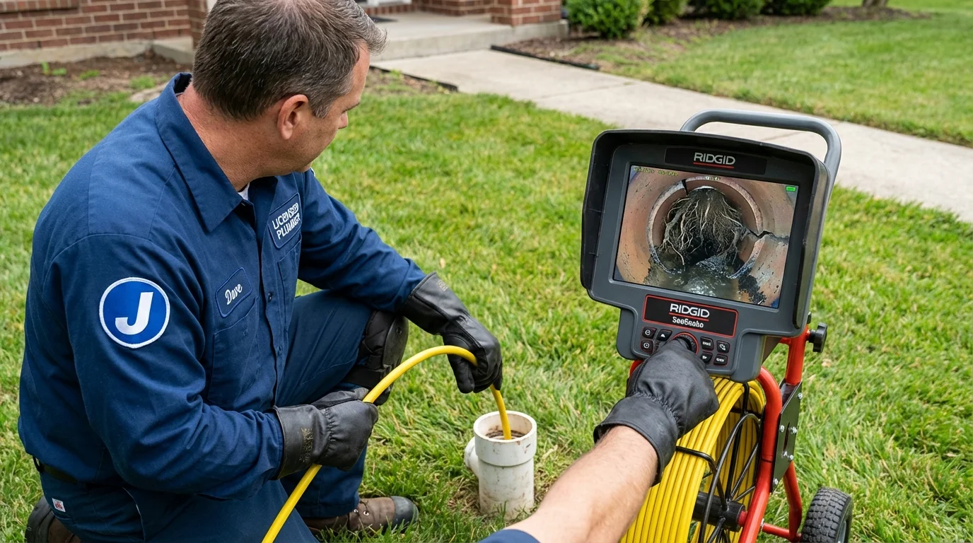 Sewer camera inspection being performed by Johns Plumbing LLC in New Holstein